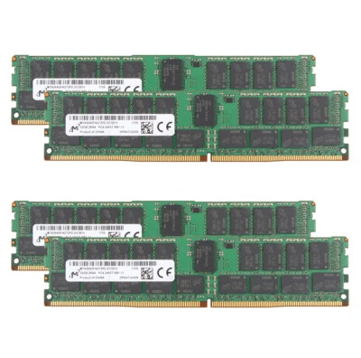 For Micron 4x 32GB PC4-2400T-RB1-11 2RX4 DDR4 ECC Server Memory RAM DIMM* - Image 1 of 4