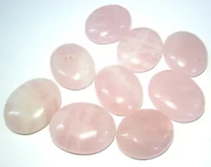 Quarzo rosa singola tasca cabochon cristallo regalo guarigione benessere pietra palma - Foto 1 di 1