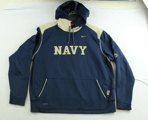 Navy Football Nike Fit Hoodie Sweatshirt Women's Size XL (16-18) Sweater Cover