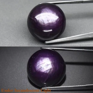 CERTIFICATE Incl.*Big! 39.75ct Round Cab Unheated Purple-Red 6 Ray Star Ruby - Picture 1 of 7