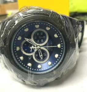 New Mens Invicta Reserve Bold Zeus 53mm Quartz RARE Black Leather Strap Watch  - Bild 1 von 6