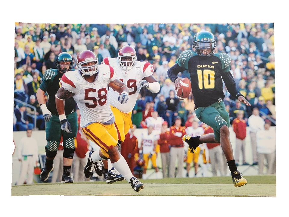 Fútbol americano Oregon Ducks 2007 foto original Dennis Dixon vs USC 20 x 30 Foto 1 de 1