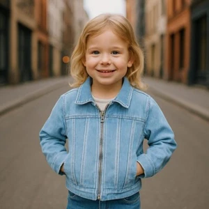 Zara Denim Jacket Frayed Trim Zip Up Light Wash Jean Jacket Size 10 Kids - Picture 1 of 8
