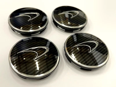4x Genuine McLaren 650S Carbon Fibre BLACK Wheel Centre Caps 50MM 11B1651CP NEW - Image 1 of 4