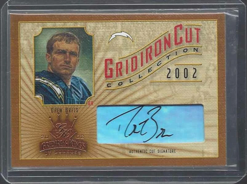 DREW BREES 2002 GRIDIRON KINGS GRIDIRON CUT AUTO #D 242/400 - Image 1 of 1