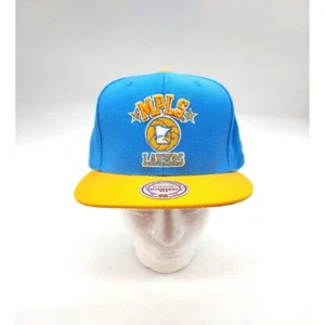 Minneapolis Lakers Mitchell & Ness MPLS Cap Hat Snapback Blue NBA Los Angeles LA - Picture 1 of 7