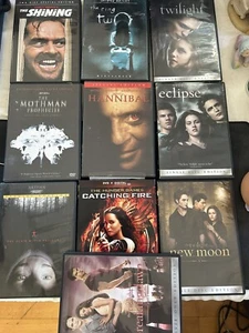 Twilight, Catching Fire, New Moon, The Ring Two.  Mothman LOT OF 10 DVD MOVIES - Picture 1 of 3