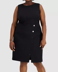 Kasper Women's Black Snap-Front Sheath Dress Plus Size 22W - Picture 1 of 1