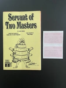 Servant of Two Masters Plays & Players Philadelphia 10/18/96 Playbill 2 Tickets - Picture 1 of 9