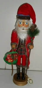 Ridgefield Home SANTA CLAUS Nutcracker Holiday Collection Red Plaid Gifts 32"  - Picture 1 of 12