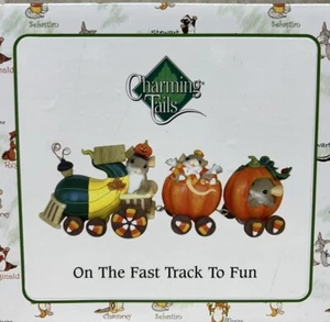 Halloween Train Set Charming Tails On The Fast Track To Fun Autumn Figurine New - Picture 1 of 1