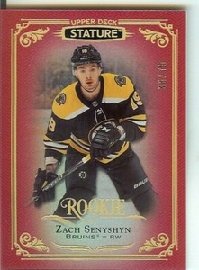 2019-20 Upper Deck Stature Red Rookie Zach Senyshyn #'d 36/75 Card #179 Boston