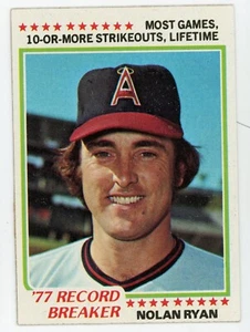 1978 Topps Nolan Ryan Record Breaker #6 Angels Ex-Mt+ - Picture 1 of 1