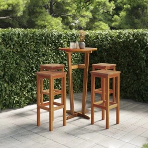vidaXL Bar Stools 4 pcs Solid Wood Acacia - Picture 1 of 5