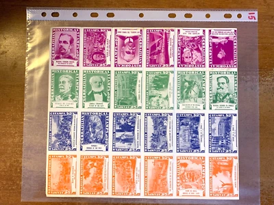Brazilian Historical 1939 Worlds Fair (?) Amoco (?) (24) Stamp Sheet (#15) - Image 1 of 4