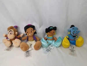 Disney Aladdin Tiny Big Feet Plush Lot Jasmine Genie Abu 5 Inch Stuffed Animal - Picture 1 of 7