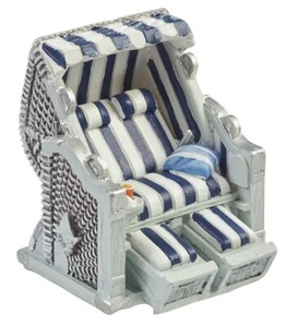 Miniatur Strandkorb blau weiss 7 cm Figur Deko Urlaub Ferien Ostsee Mini  - Bild 1 von 1
