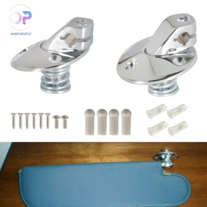 Sun Visor 14pc Sunvisor Support Brackets Kit Chrome W/ Screws Bushing Tips Coupe - Foto 1 di 8