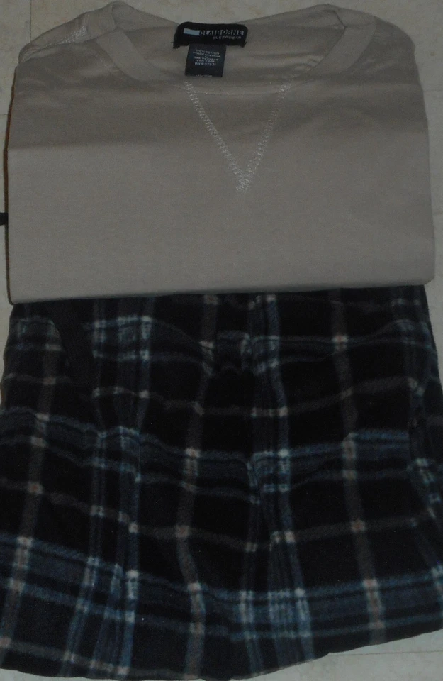 Men's CLAIBORNE Sleepwear Pant/Top Set - Medium, beige/navy - Image 1 of 1