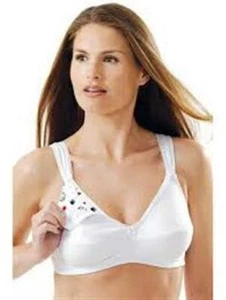 NEW Leading Lady 44DD Baby Sees It Cotton Wirefree Nursing Bra #423 White #83155 - Picture 1 of 4