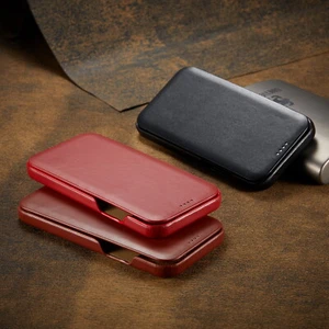 Magnetisch Echt Leder Ultra Dünn Flip Case Schutzhülle f iPhone 12 11 Pro XS Max - Bild 1 von 18