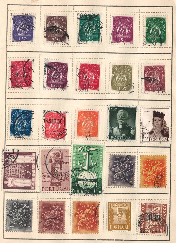 Worldwide PORTUGAL Very Fine Used Stamps Hinged on List # 63 - Image 1 of 1