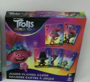 Trolls Confezione da 1 carte da gioco jumbo NUOVE CON SCATOLA MULTICOLORE - Foto 1 di 3