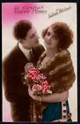 Bc125 Art Deco Couple Lovers Romance Fashion Flapper Lady Kitsch Tinted Photo Pc