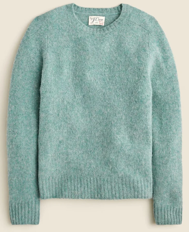 NWT J Crew 100% Brushed Wool Crewneck Sweater in Heather Topaz Teal Blue/Green - Image 1 of 1