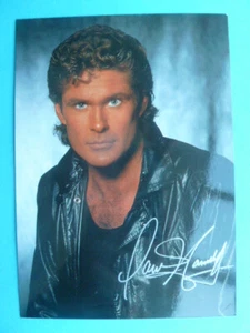 -ke- David Hasselhoff, original Autogrammkarte 80ger, (Unterschriften gedruckt). - Bild 1 von 1