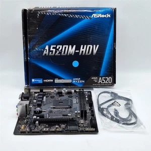ASRock A520M-HDV Supports AMD AM4 Socket Ryzen Motherboard - Picture 1 of 4