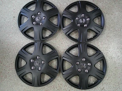 Honda Accord Civic Fit With 15" NEW Black Wheel Covers PRT99315GB - Set/4 - Image 1 of 4