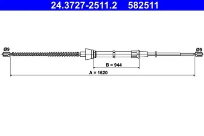 Cable del freno de mano 24.3727-2511.2 ATE para SKODA OCTAVIA I OCTAVIA I Combi - Imagen 1 de 4