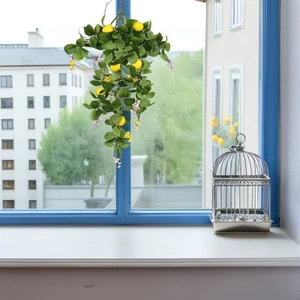 Falsas ramas de limón decoración plantas verdes artificiales limones colgantes - Imagen 1 de 12