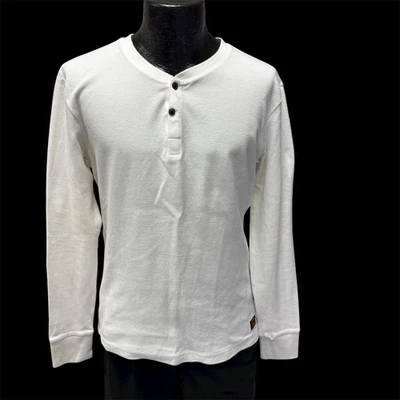 Vtg Traditional JPN Work Wear Men's White SUPERDRY LS Chore Thermal Shirt M - Image 1 of 4