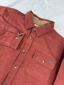 Legendary Whitetails Buck Camp Flannel Mens L Chore Barn Shacket Burnt Orange - Picture 1 of 14
