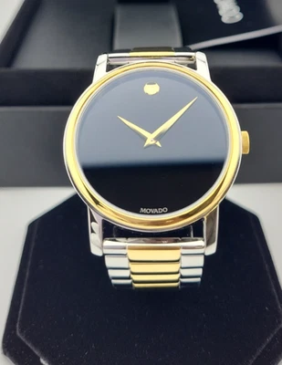 Reloj Movado Museum 2100016 para hombre pulsera de dos tonos esfera negra ⌚ Foto 1 de 3