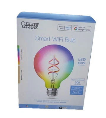 Feit Electric 60 Watt Equivalent Smart Filament Globe Bulb New - Image 1 of 4
