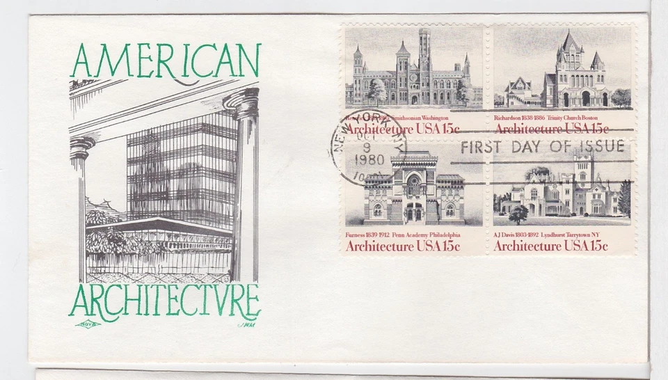 TurtlesTradingPost- American Architecture- 1980 - FDC #1838-41 Nova Cachet - Image 1 of 1