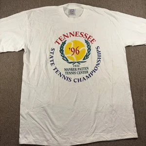 Vintage 1996 Tennis State Championship T-Shirt XL Deadstock weiß Einzelnaht - Bild 1 von 5