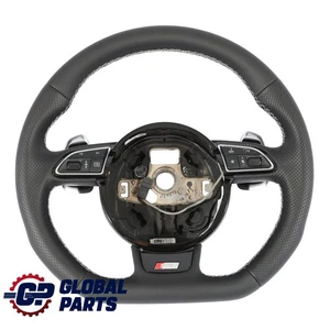Audi S3 8V Steering Wheel NEW Black Leather Flat Bottom Paddle Shift 8V0419091AB - Picture 1 of 14