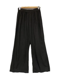 Princess Polly Black Cotton Linen Blend Wide Leg Pants Size 8 Elastic Drawstrin - Picture 1 of 14