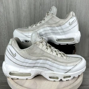 Nike Air Max 95 Essential Triple White Grey Fog Mens 10.5 CT1268-100 Sneakers OG - Picture 1 of 9