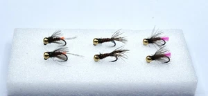 Set 6 Tungsten Bead Jig Nymphs for Euronymphing Trout Grayling Fly Fishing Flies - Picture 1 of 7