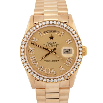 Rolex Day-Date President DIAMOND CHAMPAGNE 36mm 18K Yellow Gold 18238 Watch - Image 1 of 4