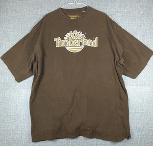 Y2k Timberland Men's XXL T-shirt Brown Logo Print - Picture 1 of 7