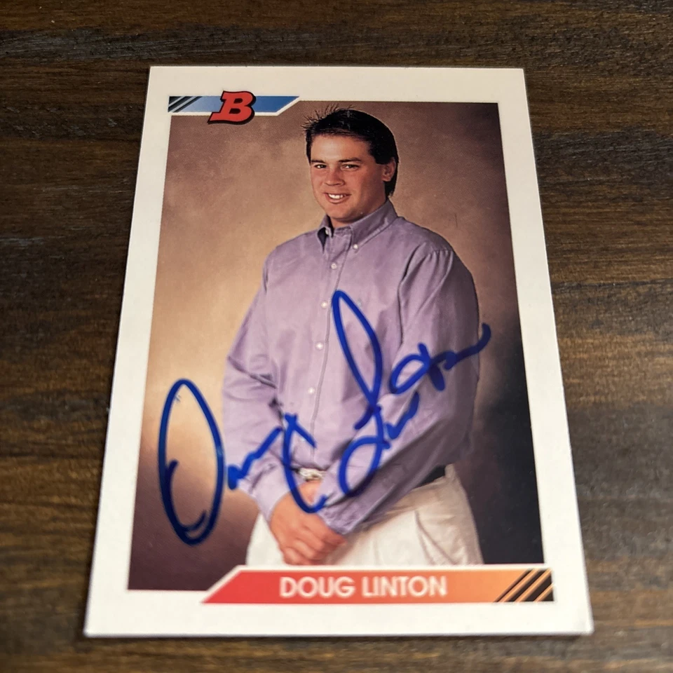 Doug Linton #277 signed Auto autographed 1992 Bowman Baseball Card Blue Jays - Image 1 of 1