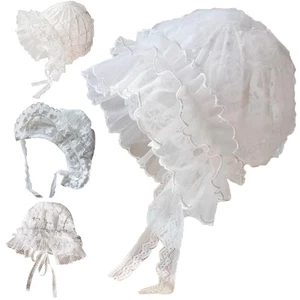 Infant Baby Lace Hat Sun Protection Cap Breathable Bonnet Wedding Newborn Girls - Picture 1 of 41