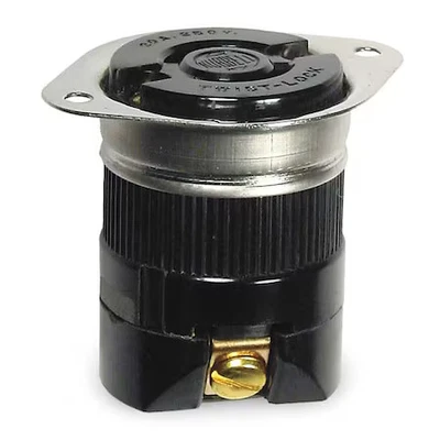 Dispositivo de cableado Hubbell-Receptáculo de bloqueo con brida Kellems Hbl3226, L2-20R, 20 A, Foto 1 de 2