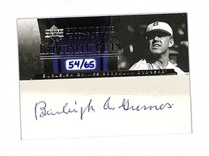 2006 Upper Deck Exquisite Burleigh Grimes 54/65 Cut Auto Autograph Card Dodgers - Picture 1 of 2